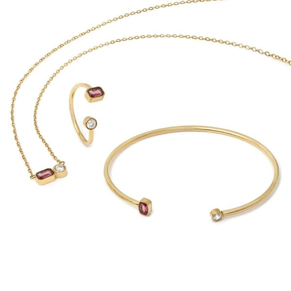 Say It With October Opal Birthstone Gift Set - Yellow Gold