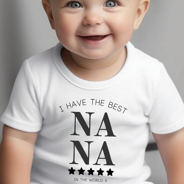 Personalised Best Nana Baby Grow, Vest or Bib with Name