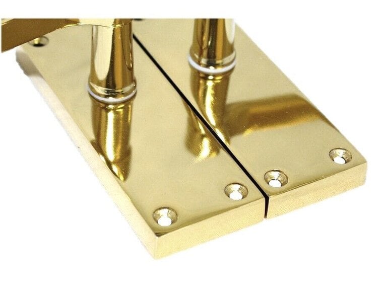 EDH Door Hardware Door Handles Brass Plated Victorian Scroll lever Latch Modern Handles 1 + Latch