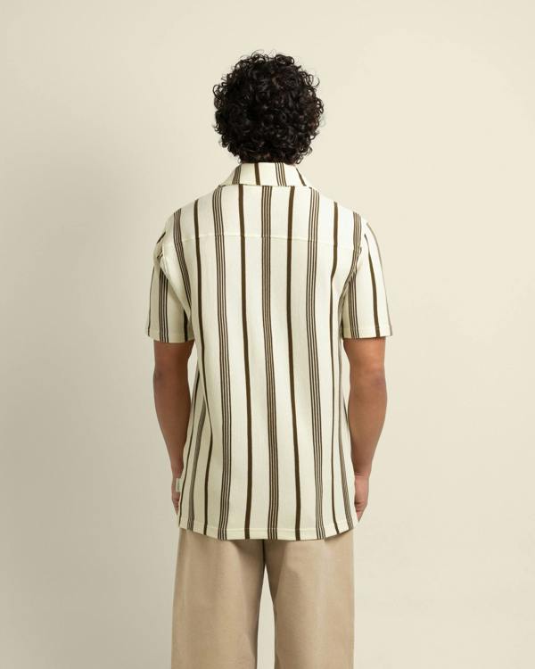 Larsson & Co Hannes - Waffle Stripe Short Sleeve Shirt