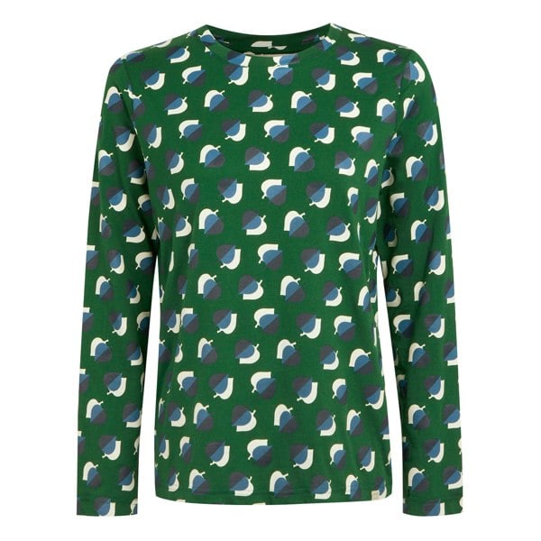 Regatta Women's Orla Kiely Leaf Print Long-Sleeved T-Shirt - Shadow Elm Emerald