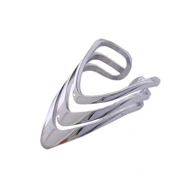 The Colourful Aura Abstract Wave Adjustable Statement Ring