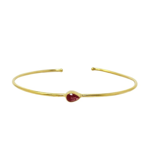 Garnet January Birthstone Gold Plated Bangle