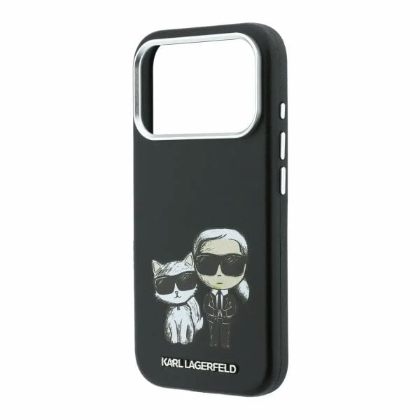 Karl Lagerfeld Smooth Karl & Choupette Bodies Sketch Case with MagSafe for iPhone 17/18 Pro Max 6.9" Black - KLHMP18X6PWKCIDK