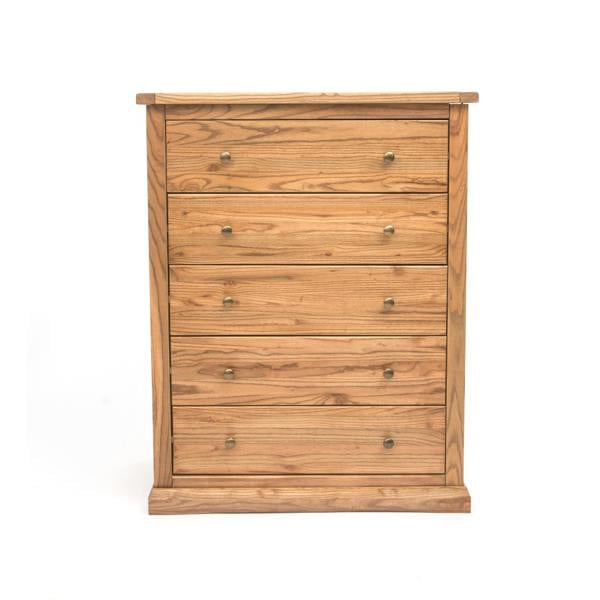 Salerno 5 Drawer Chest of Drawers Brass Knob