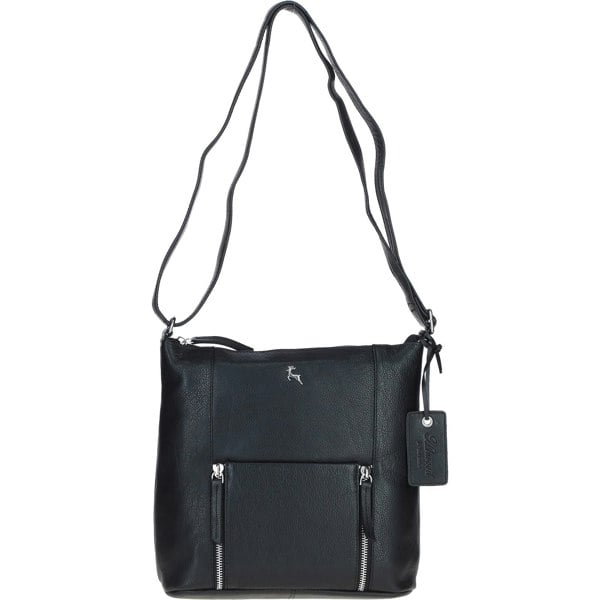 Practical Extending Pocket Leather Shoulder Bag: Donegal