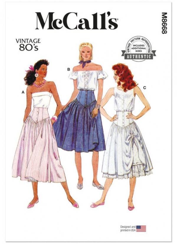 McCalls 8668 Paper Sewing Pattern – Women's Vintage Skirt & Petticoat, Intermediate