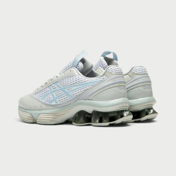 Supplied Fashion ASICS Gel-Kinetic Fluent running shoe in glacier grey and sky blue with responsive gel sole