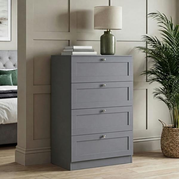 Vida Designs Altino 4 Drawer Chest, Black