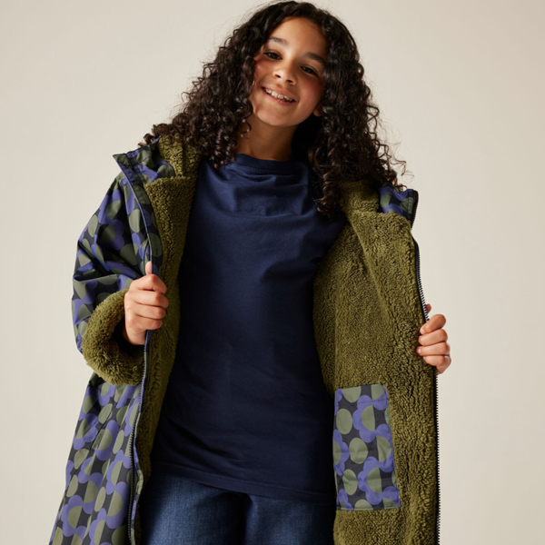 Regatta Kids Orla Kiely Spotted Changing Robe - Blue/Dark Olive