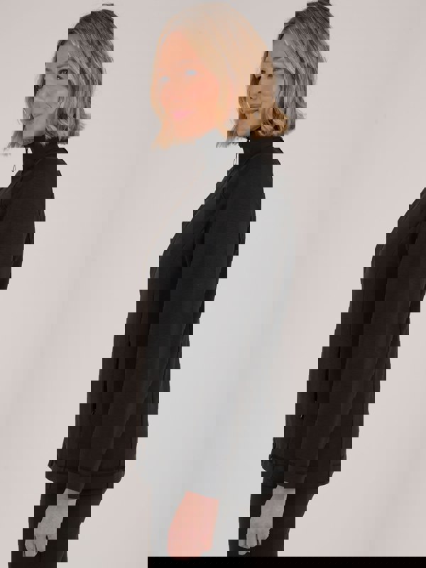 PennyPlain Athleisure Contour Ease Zipper Jacket - Charcoal