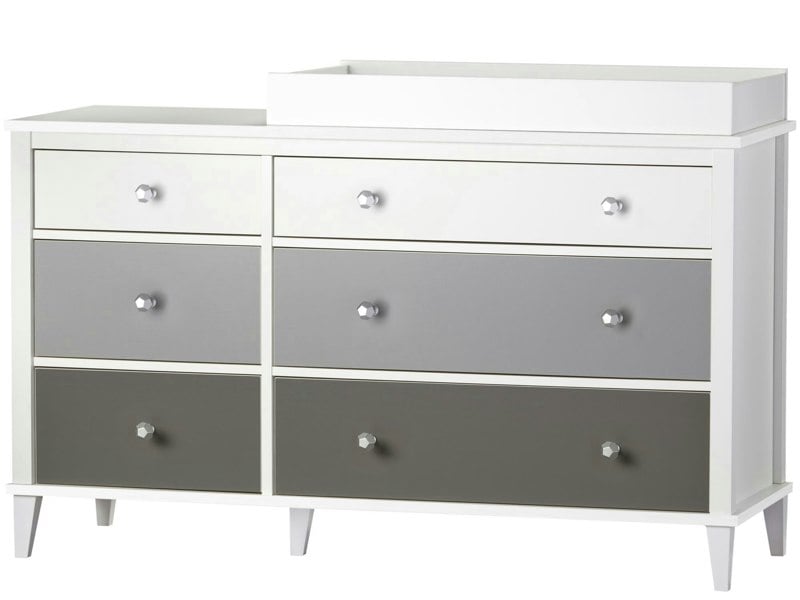 Dorel Home Poppy 6 DRW Dresser with Changer White/Grey