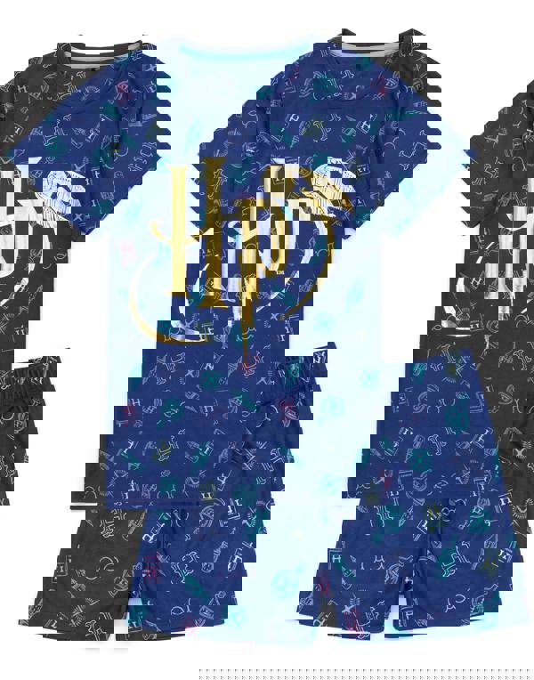 Harry Potter Girls Blue Short Sleeve Short Leg Pyjama Set