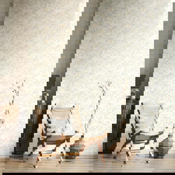 Hoopla Walls Leaf Silhouette - Oatmeal 10m Wallpaper