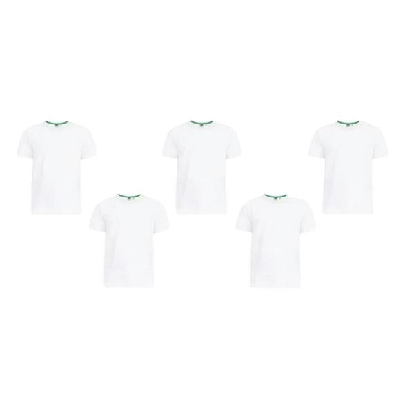Duke Mens Smartly Combed Cotton Kingsize T-Shirt (Pack of 5) - White - 