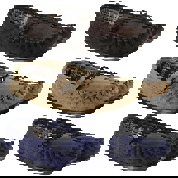 Northamptonshire Slipper Co. Mens British Handmade Hard Sole Moccasins Real Suede Slippers