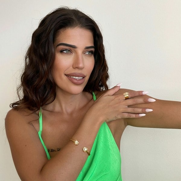 Luxe Tones Zuri 18ct Gold Plated Textured Panther Cuff