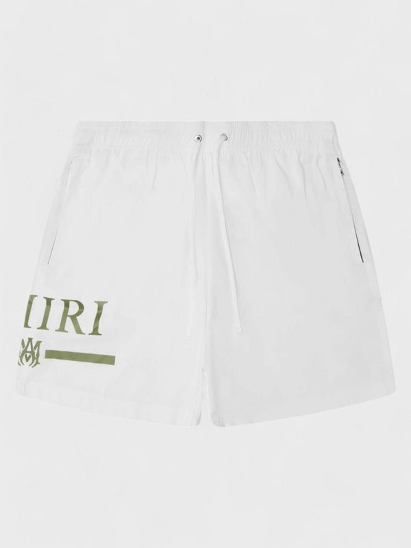 Amiri MA Bar Logo Swimshorts White / Khaki - Supplied FashionAmiri