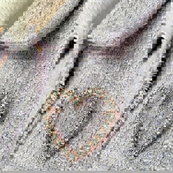 heart brooch in crystal with rose gold for wedding guest