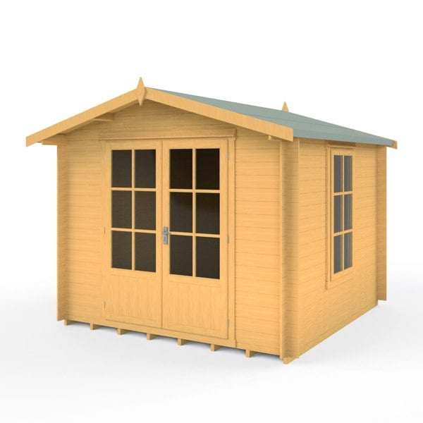 Shire Barn ale 9x9 Log Cabin 19mm interlock Cladding - Best Shed