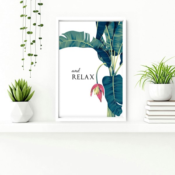 Prints for the bathroom walls | Set of 2 Tropical wall art