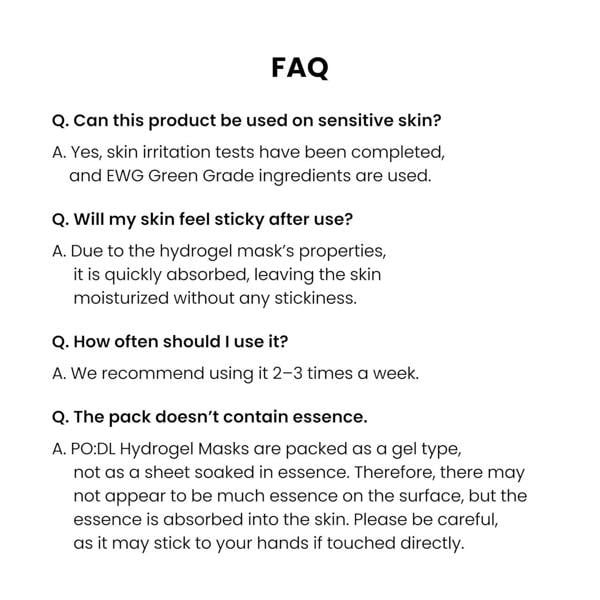 PODL 2X Tgg Care Hyaluronic Hydromask (4ea)