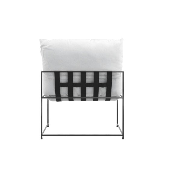Wyld Haus Drogheda White Accent Chair Metal Frame