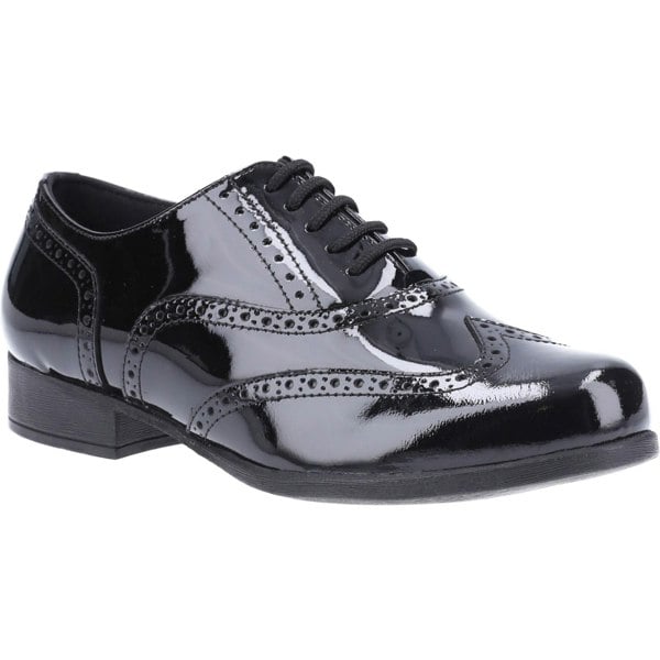 Hush Puppies Kada Senior Patent Leather Girls's Patent Black Brogues