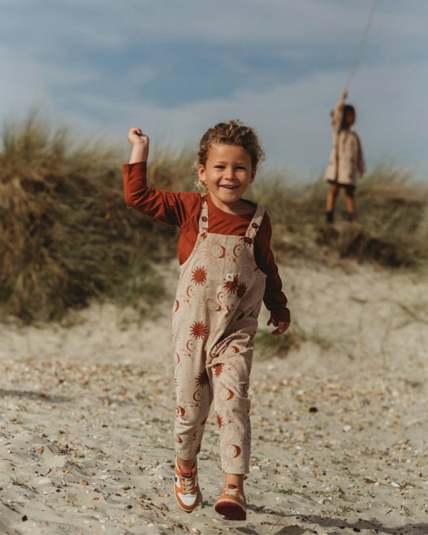 Beige Celestial Print Dungarees - image 1