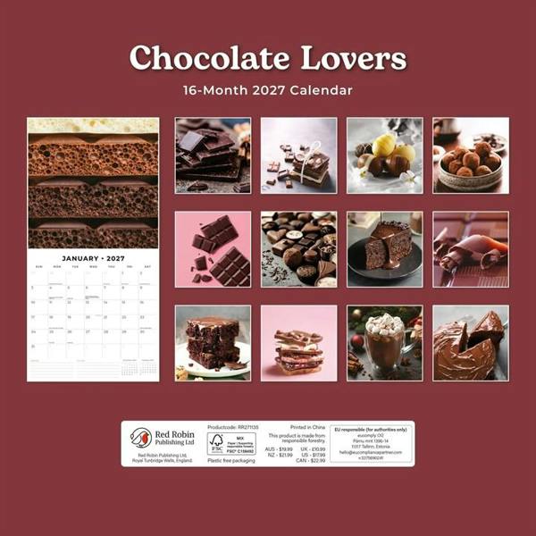 Chocolate Lovers Calendar 2027, Wall Calendars, Month To View, Lifestyle, Gift