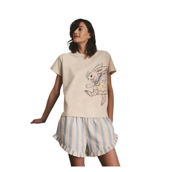 Cath Kidston Womens/Ladies Cotton Jersey Rabbit Pyjama Set - Blue - 