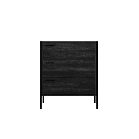 Wyld Haus Ireland Black Wood Effect 3 Drawers Storage Chest
