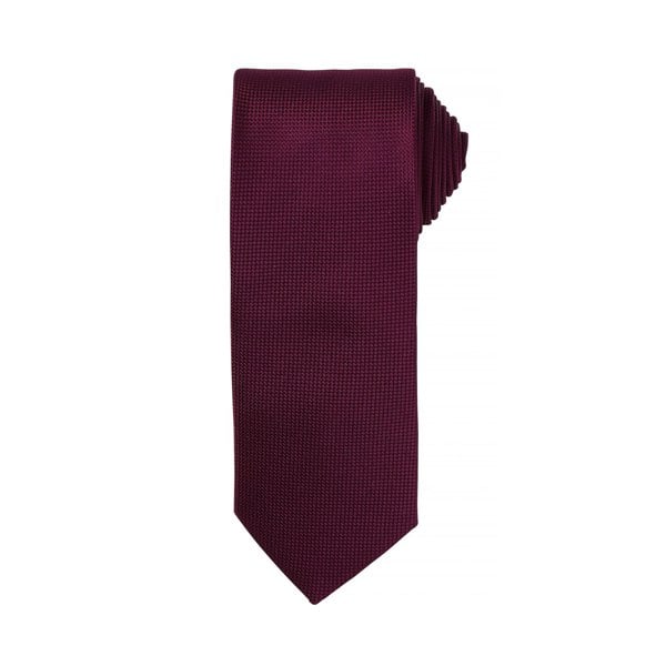 Premier Mens Micro Waffle Formal Work Tie (Pack of 2) - Aubergine