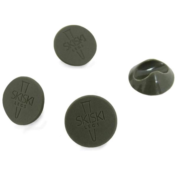 Grey 10mm hairpin leg feet protectors in a pack of four, featuring a smooth, rounded design for furniture stability and floor protection