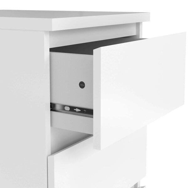 Wyld Haus Budapest White Wooden Bedside Table 3 Drawers