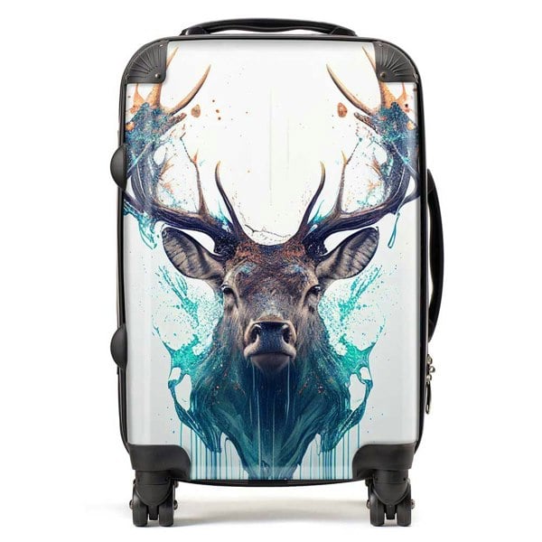 Warren Reed Stag Face Splashart Suitcase