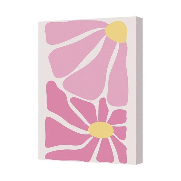 Benjamin Tate Design Contemporary Pink Floral Canvas Art Print Handmade In United Kingdom