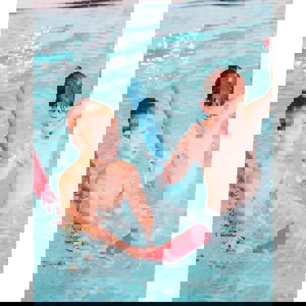 Blue Intex comfy swim noodle with red ends, high quality training aid