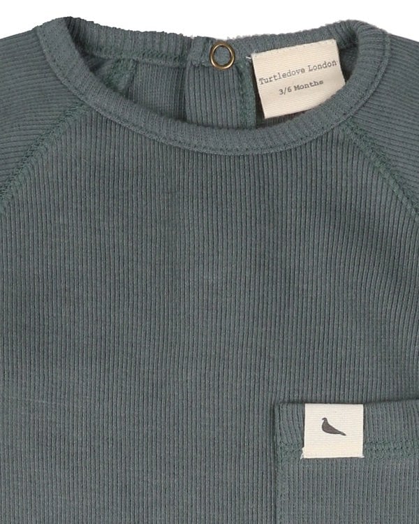Bottle Green Rib Romper - image 3