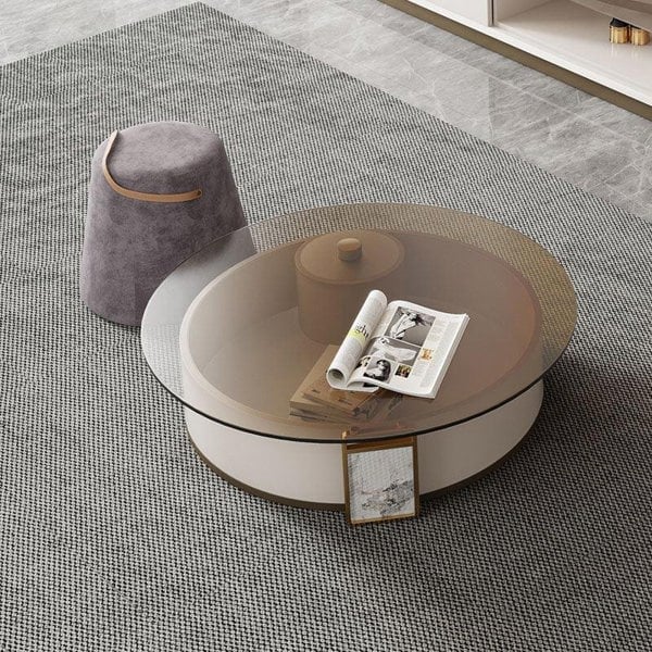 Sogo Round Coffee Table, Rotatable With TV Stand-Weilai Concept-Rotatable Coffee Table + Stool-Weilai Concept