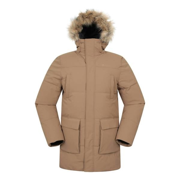 Mountain Warehouse Mens Fern Water Resistant Padded Parka - Tan - 