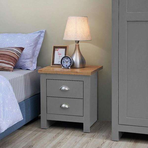 Timber Art Design Lisbon 2 Drawer Bedside Cabinet Bedroom Furniture Nightstand Table