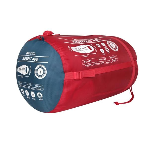 Mountain Warehouse Nordic 480 Sleeping Bag - Red - 