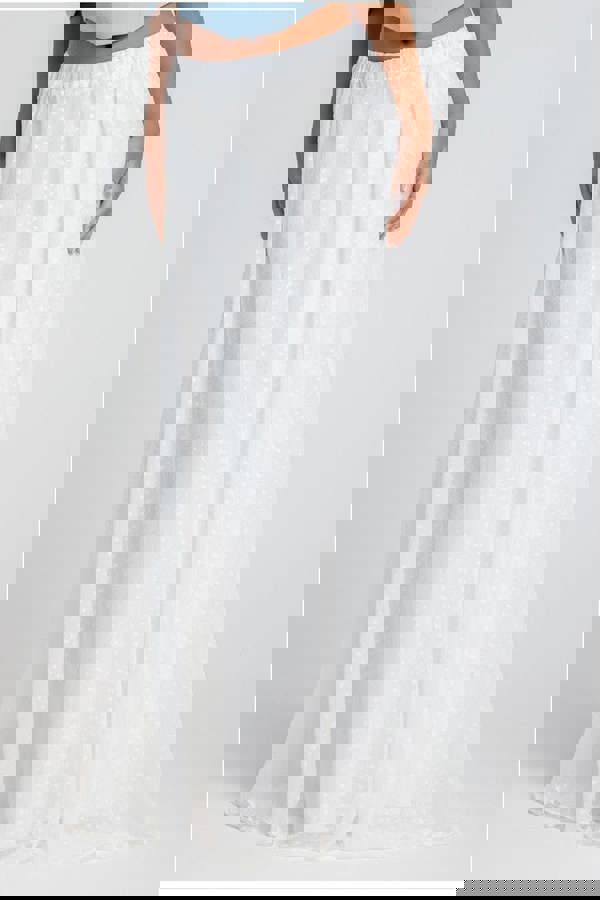 Polka Dobby Chiffon A-Line Maxi Skirt SK31