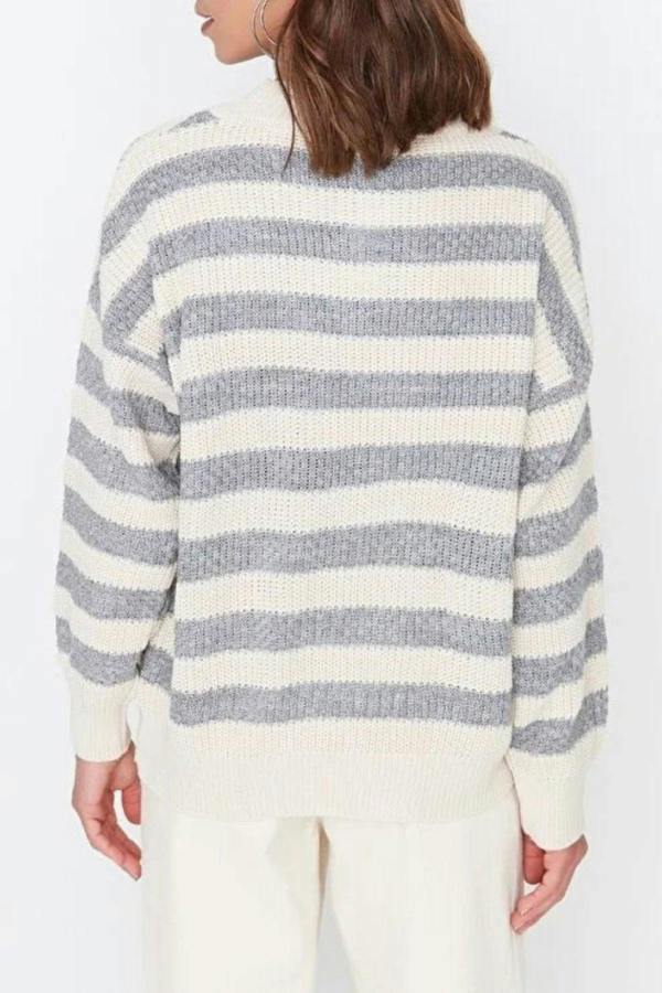 WOVCOR Striped Knit Sweater