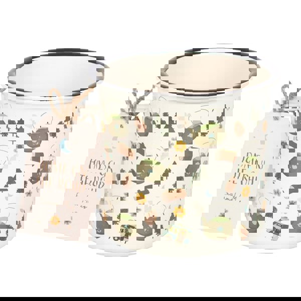 Serano Camping Print Enamel Mug