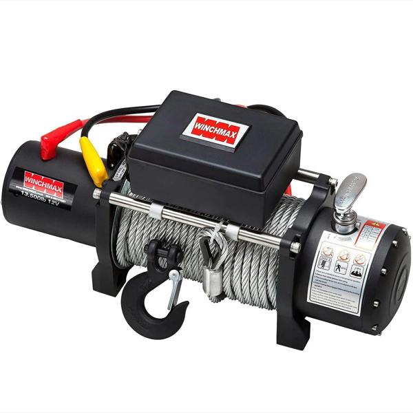 Winchmax 13,500lb (6,123kg) 12V Military Grade Winch 26m x 95mm Steel Rope, Remotes