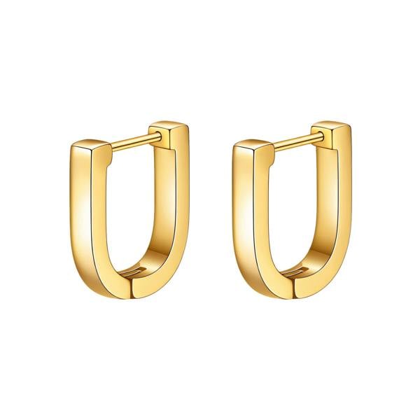 Jodie Earrings - 18K Gold Plated Stainless Steel Geometric U-Shaped Hoop Earrings
