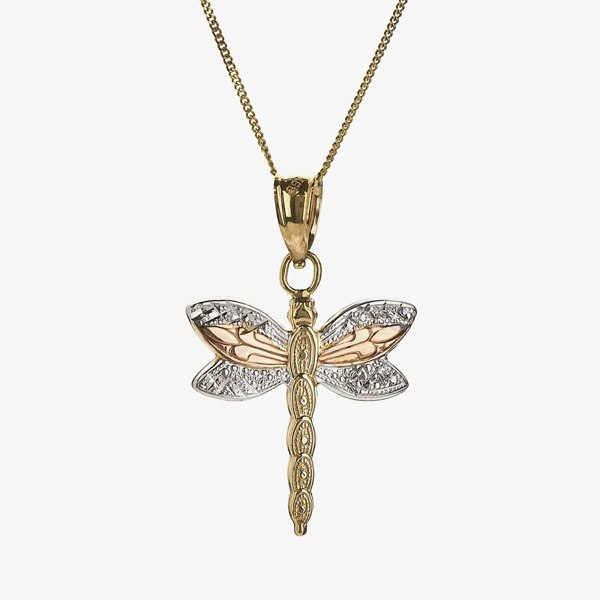 T. H. Baker 9ct 3 Colour Dragonfly Pendant 3.63.1103
