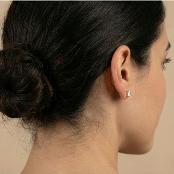 Spero London 9ct Solid Gold Square Stud Earrings
